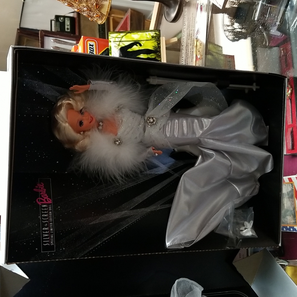 Mattel 1993 Silver Screen Barbie, 14.5" White dress